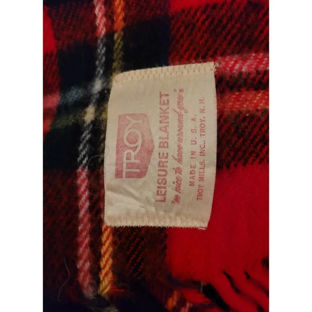 Vintage Troy Leisure Blanket Christmas Winter Cabin Plaid